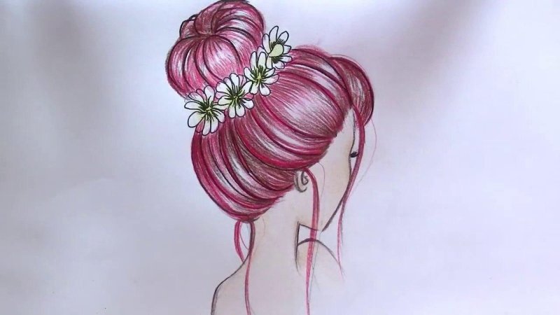 Прически рисунок цветной