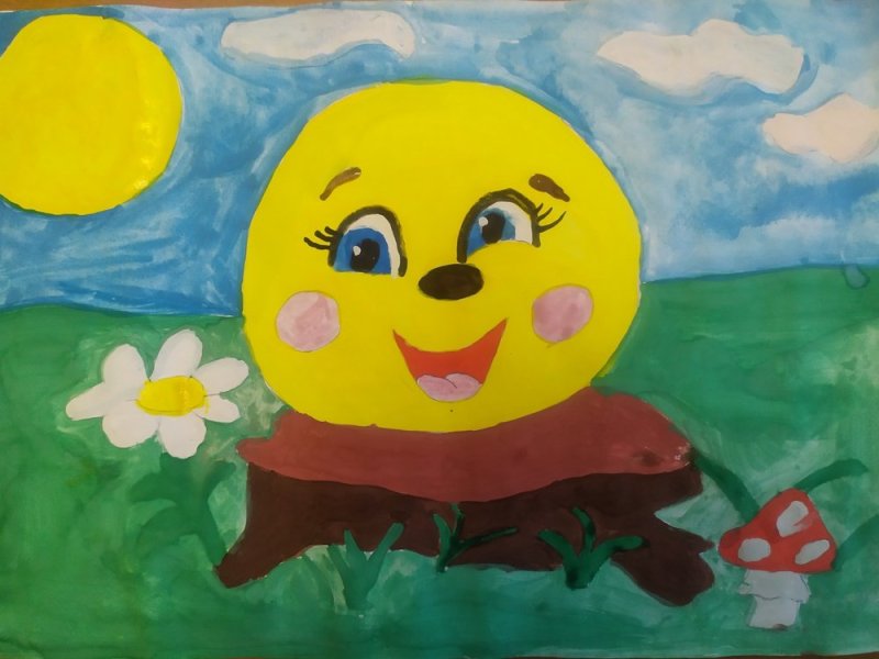 рисование колобок старшая группа