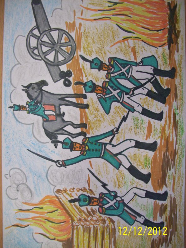 Бородинское сражение 1812 нарисовать