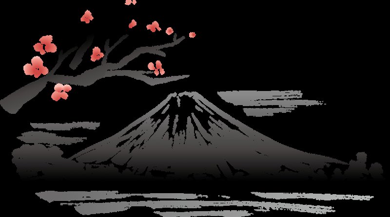 Гора Фудзияма в Японии вектор