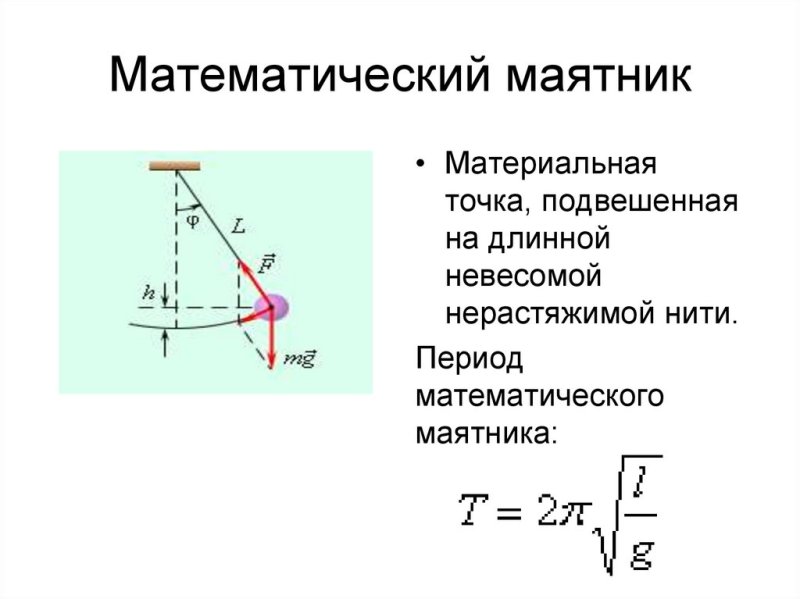 Формула колебаний математического маятника