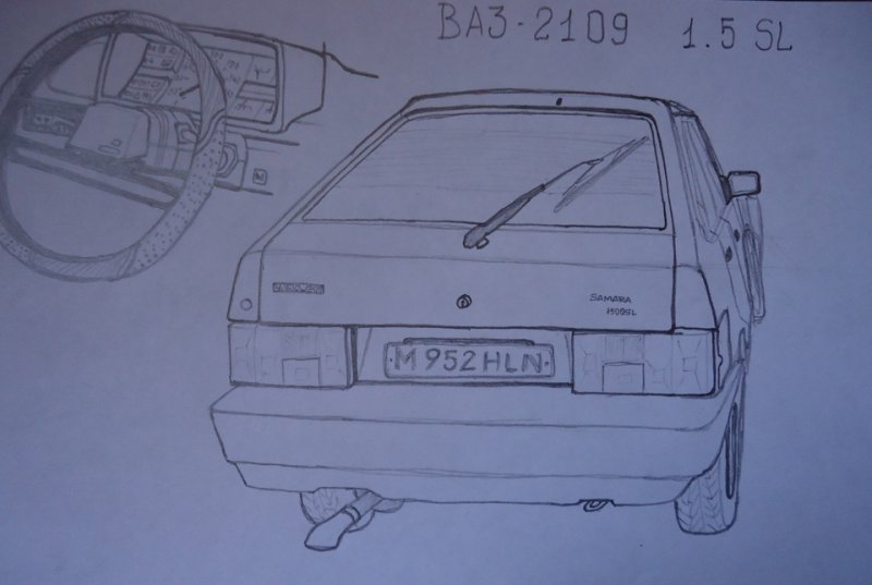 Рисунок ВАЗ 2115 рисунок сзади