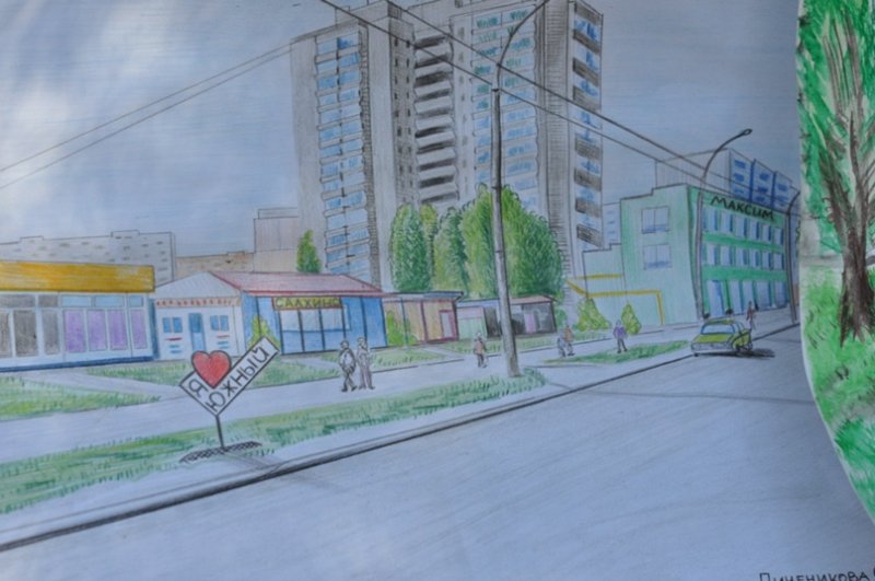 Рисунок на тему городской пейзаж