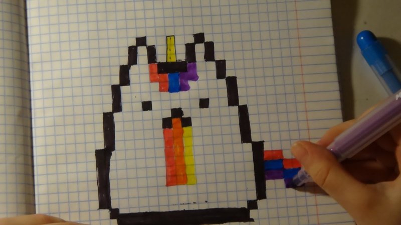 Рисунки по клеточкам Единорог