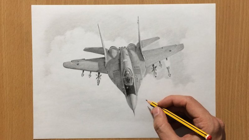 Рисунок самолет реалистичный