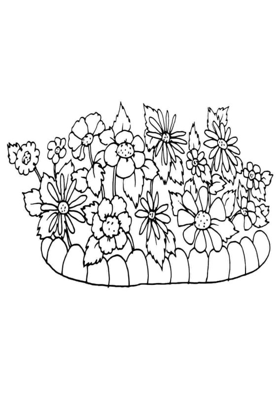 Клумба рисунок карандашом