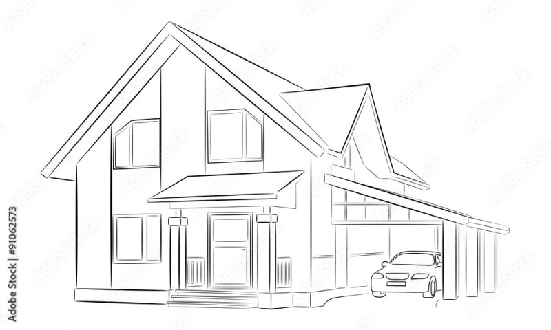 Современный дом карандашом