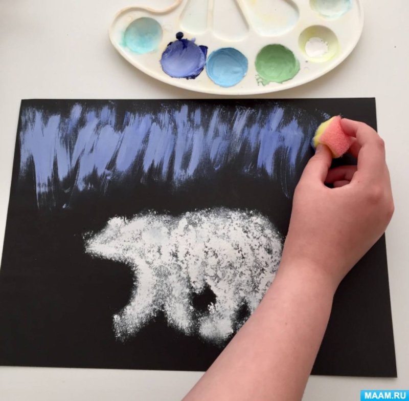 Рисование губкой для детей