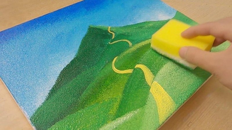 Рисование губкой для детей