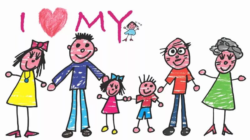 Семья рисунок для детей