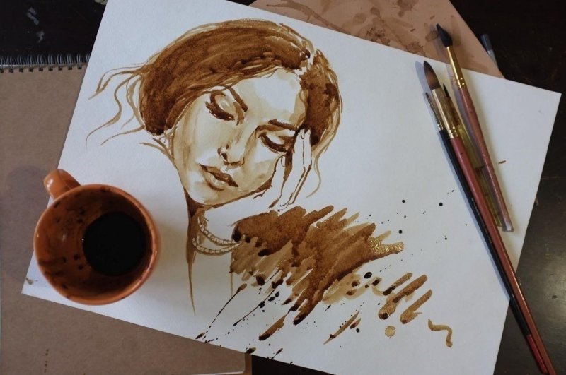 Техника рисования кофе