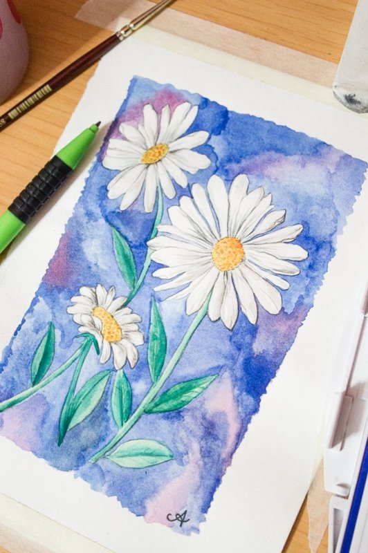 Рисование акварельными красками