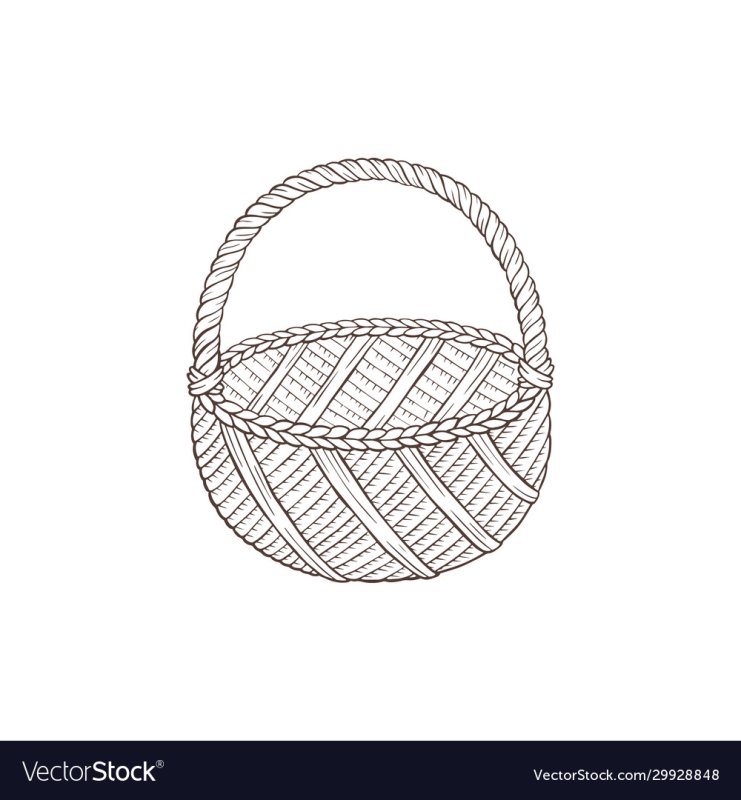Корзинка раскраска для детей