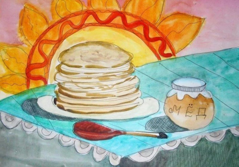 Масленица рисунок для детей