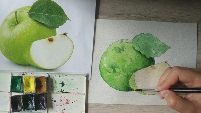 Яблоко маркерами