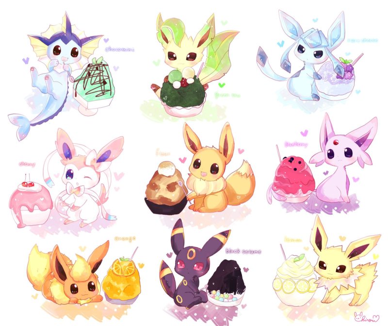 Покемон Eevee Эволюция арт