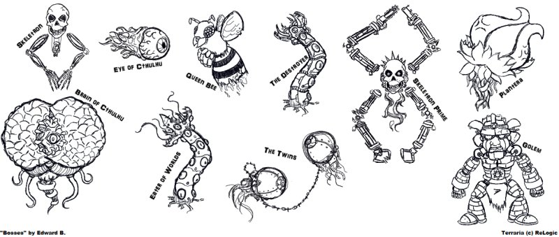 Раскраски боссы из террарии