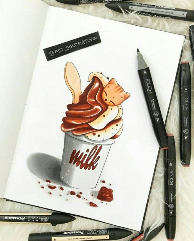 Рисунки скетч маркерами легкие