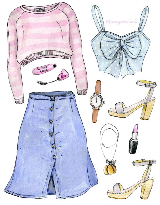 Современная одежда рисунок