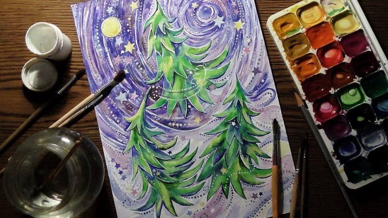 Рисунки гуашью