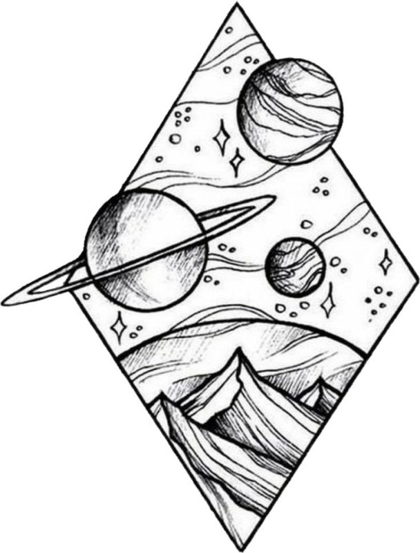 Рисунки космоса для срисовки легкие