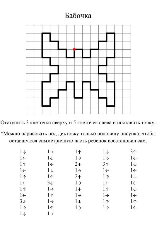 Примеры графических диктантов для дошкольников