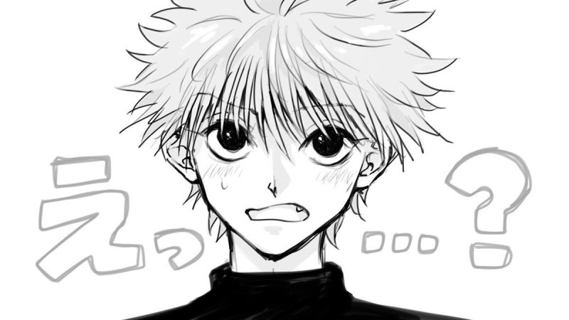 Киллуа Золдик черно белое