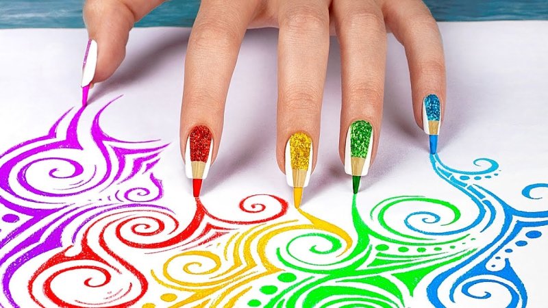 Рисунки на ногтях фломастером