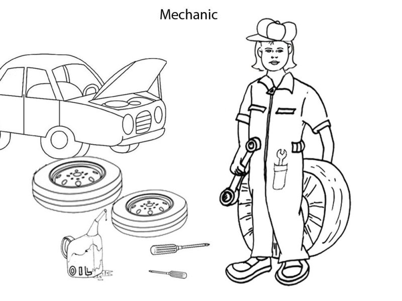 Раскраска автослесарь