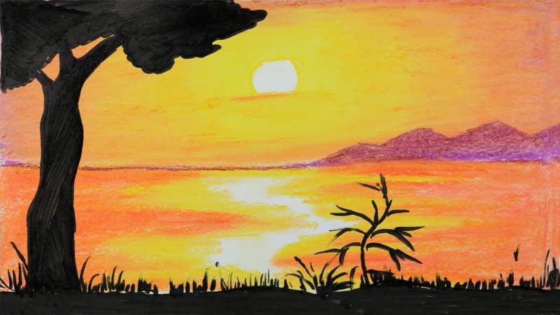 Пейзажи для рисования красками