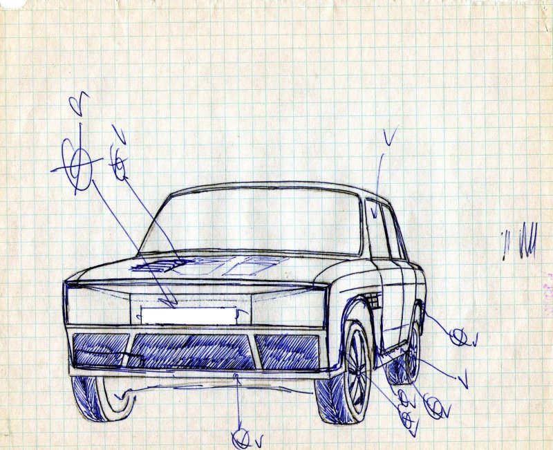 ВАЗ 2107 сзади рисунок