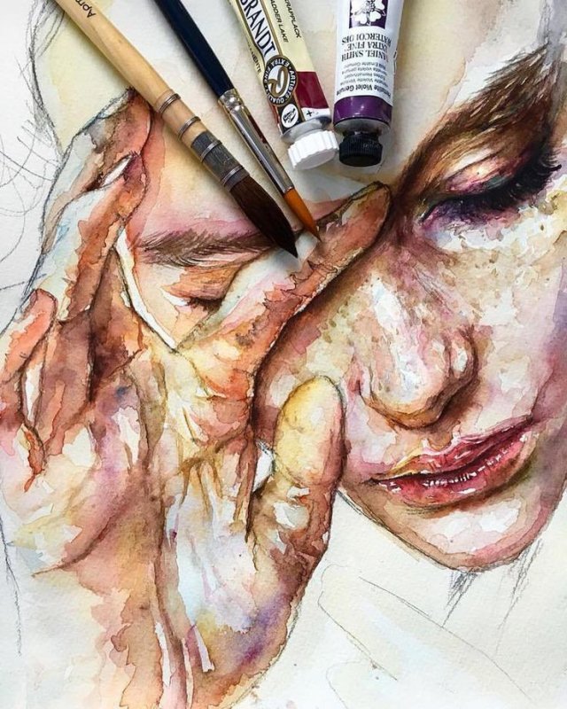 Рисунки акварелью