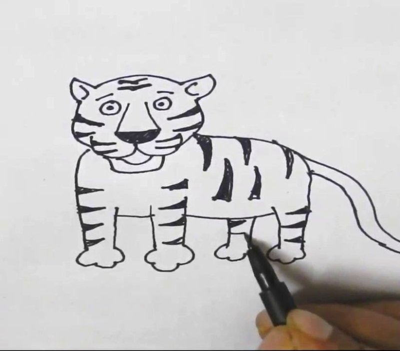 Рисунки для срисовки тигр легко