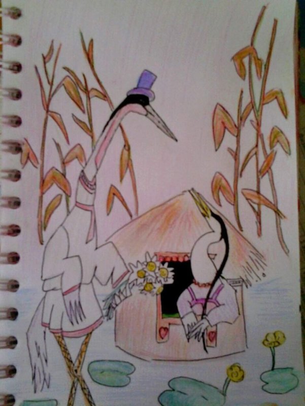 журавль и цапля иллюстрации к сказке