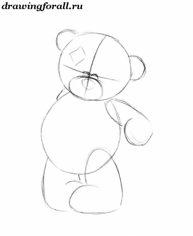 поэтапное рисование мишки