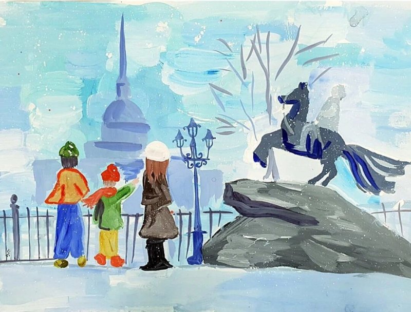 Петербург рисунок детский