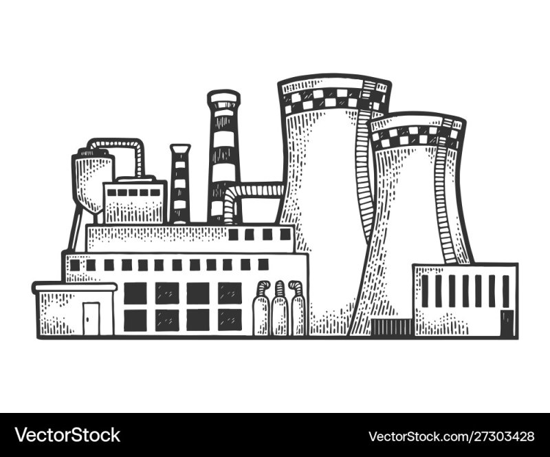 Атомная электростанция рисунок