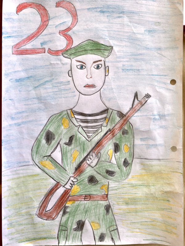 Военнослужащий рисунок