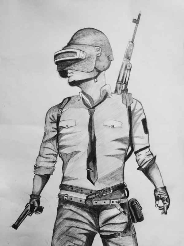 ПАБГ мобайл рисунки карандашом