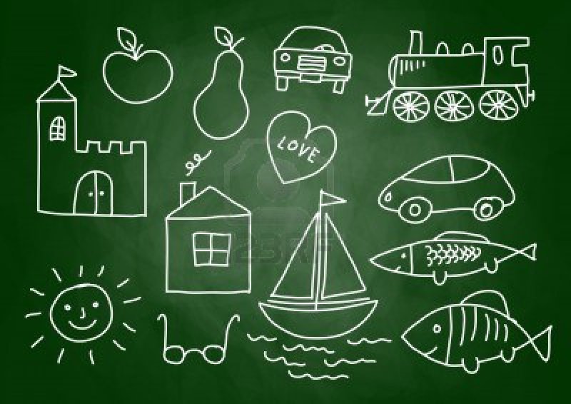 рисунки мелом