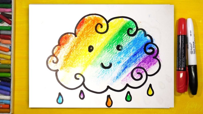 рисунки для начинающих kawaii rainbow