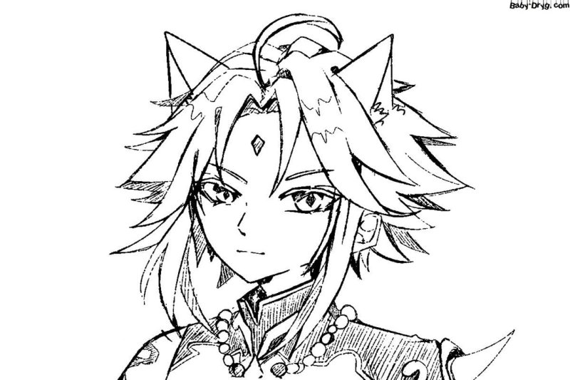 раскраска геншин импакт джун ли