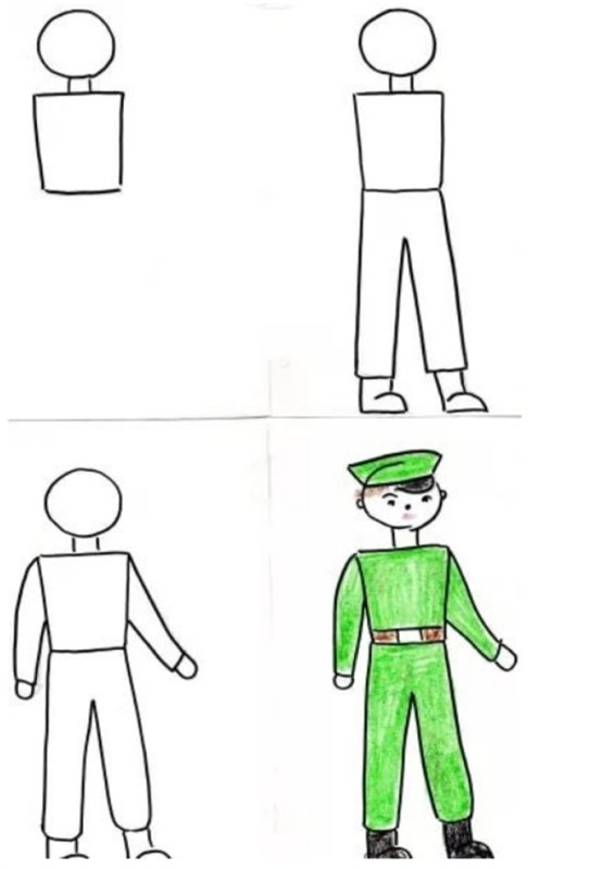 Рисование солдата в старшей группе
