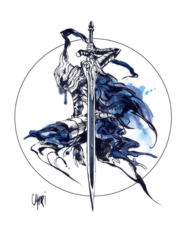 Арториас Dark Souls тату