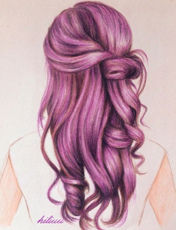 Волосы карандашом