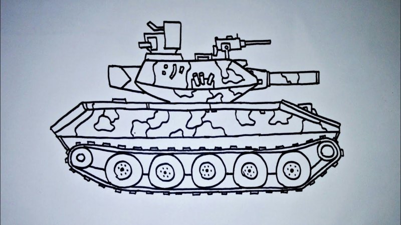 Рисунок танка карандашом