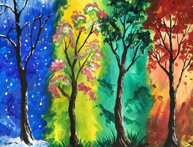 Рисунки красками для детей