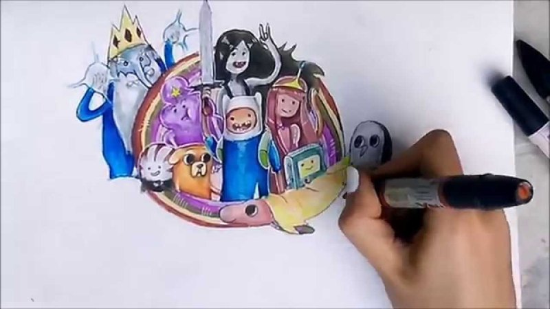Рисунки маркерами мультики