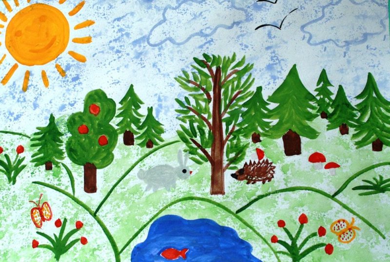 Детский рисунок природа