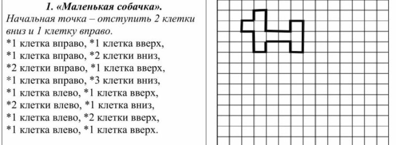 Графический диктант для дошкольников 5-6 лет простой самый простой